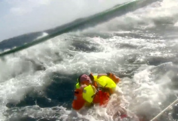 Round-the-world Clipper Race crew Andrew Taylor fell overboard during a sail change in the North Pacific.