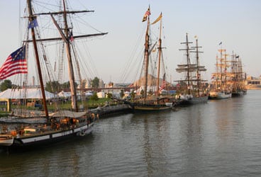 great lakes tall ships Crews of Tall Ships called at ports throughout all five of the Great Lakes during The Race to Save the Lakes. Here, they convene on the docks at Green Bay, Wisconsin, for post-regatta festivities.