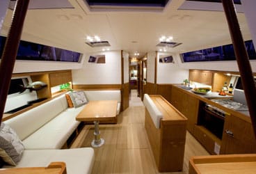 “Being so close to the water gives you a tremendous sense of speed and makes this an exciting boat.” Beth Leonard