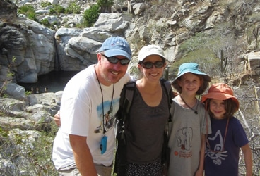 Del Viento- hike Here we are on the trail to Sol de Mayo. The pool is way below, just above my shoulder.