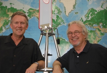 Scanmar Mike Scheck (left) is the new owner of Scanmar International, maker of Monitor Windvanes, which he’s taking over from Hans Bernwall.