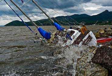 Sinking sailboat Sinking sailboat