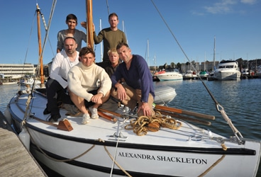 Shackleton Epic - Expedition Crew Onboard Expedition Vessel, Alexandra Shackleton.  Clockwise - Barry Gray; Tim Jarvis; Paul Swain (Reserve Sailor); Nick Bubb; Ed Wardle; Seb Coulthard.