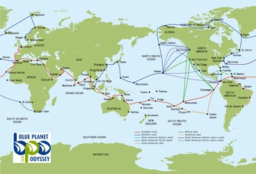 Blue Planet Odyssey route map Blue Planet Odyssey route map