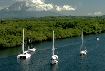 Moorings are handy on tidal rivers.