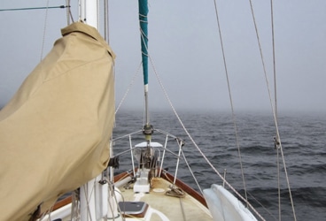 Del Viento- fog Del Viento heading into the fog a month ago, en route to Prince Rupert, Canada.