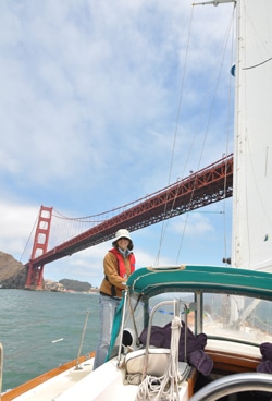 Del Viento- Golden Gate It ain't like closing the loop on a circumnavigation or anything, but sailing under the Golden Gate Bridge was a big deal for the Robertson family, and especially Windy.