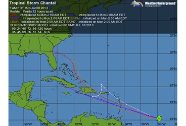 Windtraveler- tropical storm We are on the island located under the bottom orange line.