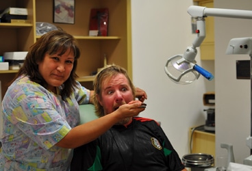 Mexico dentist This is my dentist in La Paz, Dra. Elvia Patricia Navarro Trejo. She gave me a crown, filling the hole left after I had a tooth removed in the U.S. before we departed. And she has a sense of humor too; it was her idea to hold the pliers for our picture.