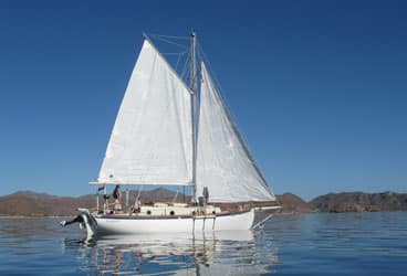 Ganymede’s Maiden Voyage Ben's wife, Danielle, and their pint-sized crew ghost along aboard Ganymede on calm Mexican waters.