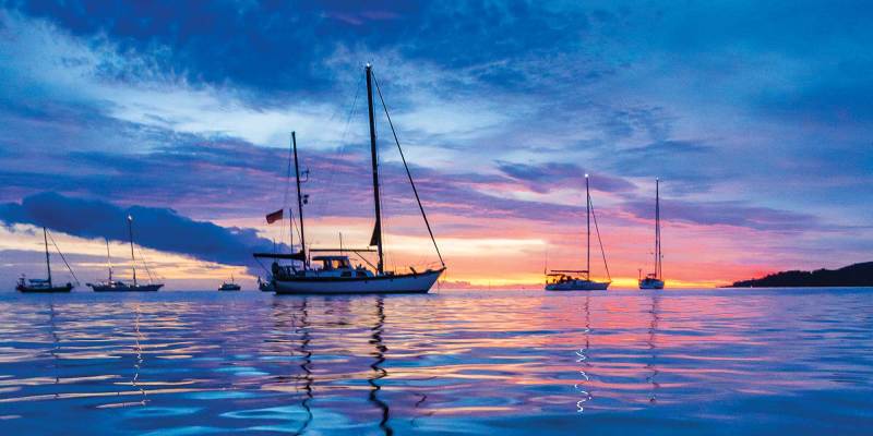 The sun rising over Malolo Island, Fiji