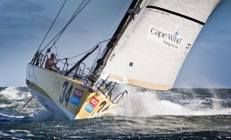 Brad Van Liew The Eco 60 Le Pingouin is in its element, reaching along in a good, brisk breeze.