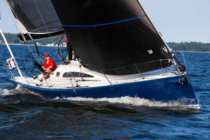 Sailing onboard Jackknife II, C&C41 in Portsmouth, RI.
