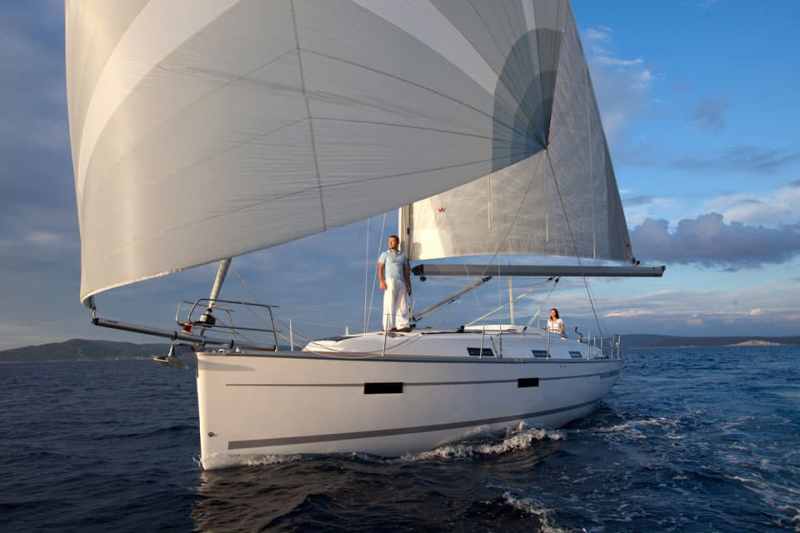 cruiser_36_reach.jpg Bavaria Cruiser 36 Specs: LOA: 37' 1" (11.30 m.); LWL: 32' 6" (9.91 m.); Beam: 12' 3" (3.73 m.); Draft: 5' 4" (1.63 m.); Sail Area (100%): 657 sq. ft. (61 sq. m.); Ballast: 4,585 lb. (2080 kg.); Displacement: 5,432 lb. (7000 kg.); Ballast/D: .30; D/L: 201; SA/D: 16.9; Water: 96 gal. (363 l.); Fuel: 40 gal. (151 l.); Mast Height: 56' 0" (17.07 m.); Engine: Volvo-Penta 27hp with saildrive; Designer: Farr Yachts / BMW DesignWorks USA; Price: $180,325; Company Name: Bavaria Yachts USA, (410) 990-0269, www.bavariayachts.com