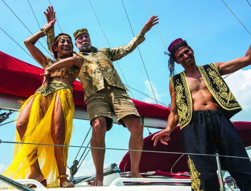 When Turkish dancers Selim and Nadire of Keyif caught up with the Cap’n in Singapore, he couldn’t help but try a step or two.