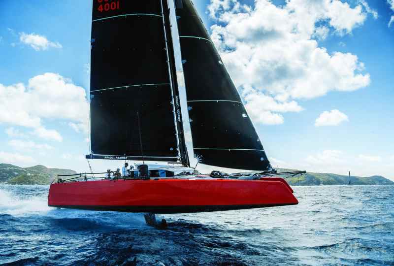 Les Voiles de Saint Barths 2015 Gunboat's latest project is the foiling G4, which tore up the Caribbean this past spring.