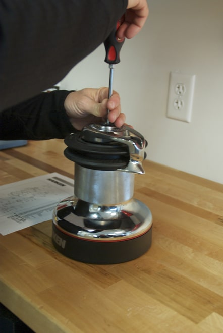 crw0709hos_ab02.jpg 1. You’ll need a screwdriver and Allen wrenches to overhaul a winch. For cleaning, you’ll want lots of paper towels or rags and a toothbrush. Diesel fuel, mineral spirits, or WD-40 all work to remove the old grease.