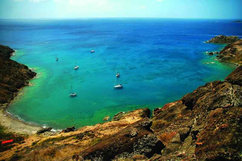 The view from the island's small peak was worth the scramble to its summit.