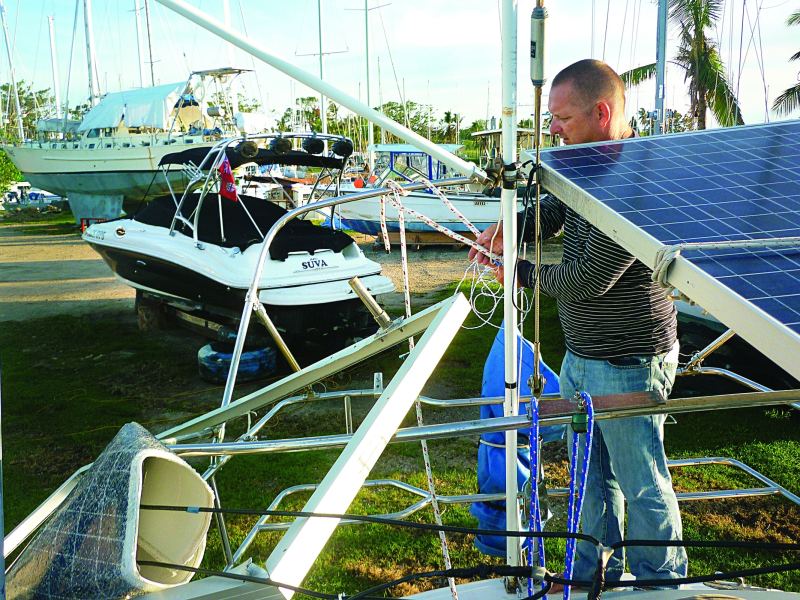 Damaged solar panels
