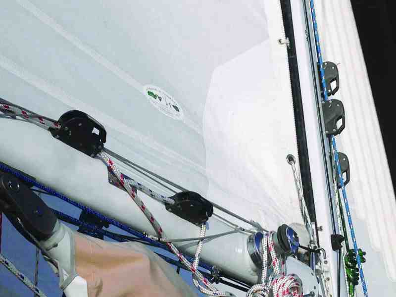 Eleanor was well-rigged with plenty of attention to detail, as shown by this suite of clutches and winches for reefing the mainsail.