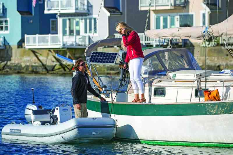 At just 318 pounds with a 9.8-horsepower engine, the new Walker Bay Superlight Console RIB is light enough to hang on most davits.