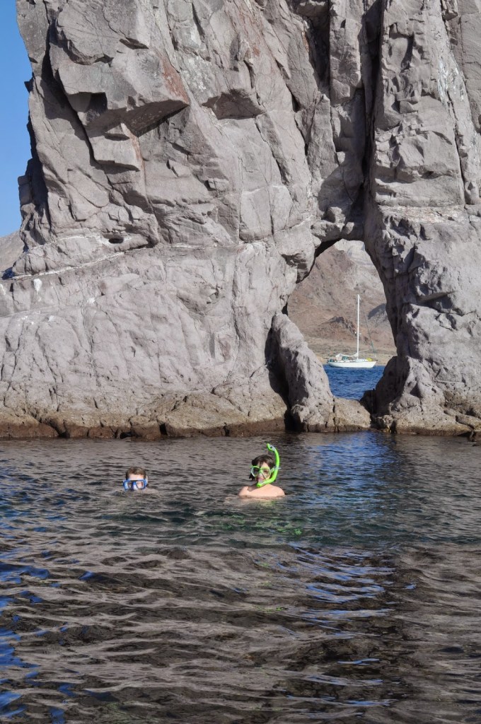 The girls snorkeling on the northwestern side of Isla Angel de la Guarda just days before this summer's hurricane.