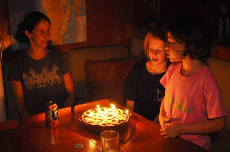 The end of October, Eleanor celebrated her 11th
birthday with a berry pie I made.
