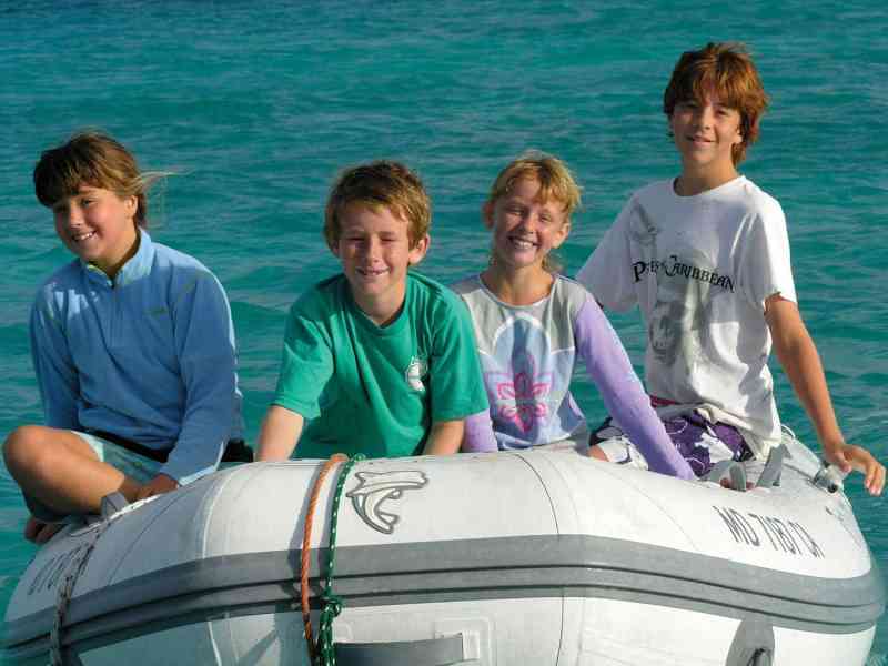 Kids in dinghy