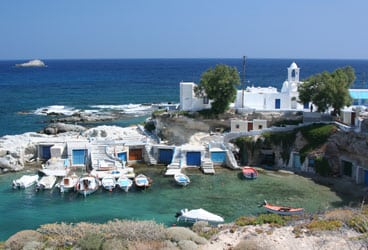 Mílos, Greece Cap’n Fatty Goodlander’s birthday gift to his wife, Carolyn—a cruise to Greece from Turkey—included a closeup tour of this working fishing village on the island of Mílos.