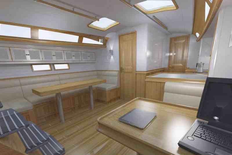 Hinckley Bermuda 50 Sailboat Interior Rendering