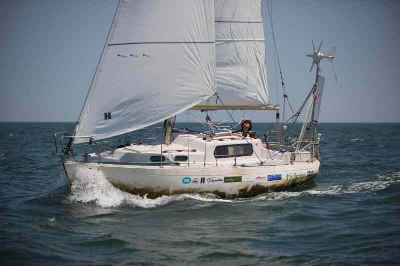 Rutherford Arrives The wind begins to freshen as Matt Rutherford sails toward the mouth of the Chesapeake Bay.