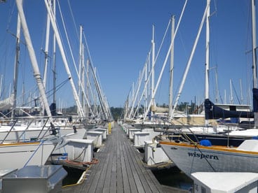 Passage Notes October Sausalito's waterfront is rimmed with boats and docks.