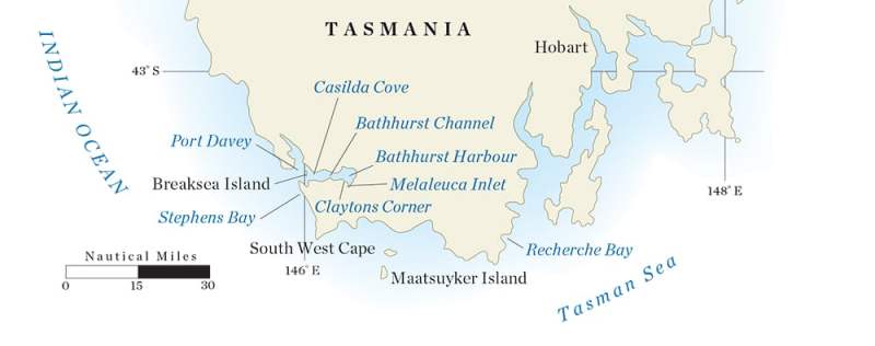 map of Tasmania