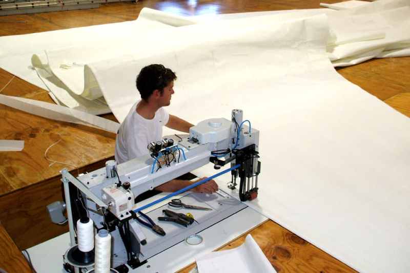 Ullman Sails Loft Modern lofts like this Ullman Sails location in Australia are hard to come by in remote corners of the globe. If your cruising itinerary is far flung, you may want to stick with Dacron sails as they can be repaired almost anywhere.