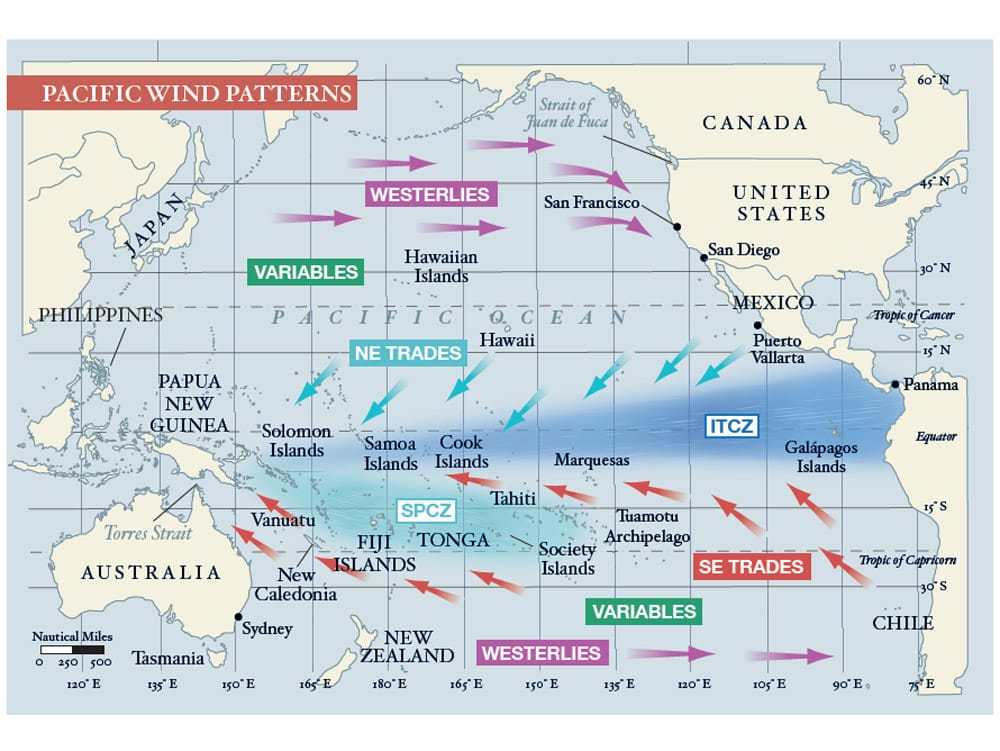 Pacific Map Distances Sailing Across the Pacific, Routes & Tips | Cruising World