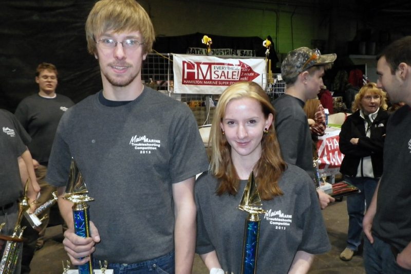 Billy McIntyre and Serena Cobleigh, both students at Portland Arts & Technology High School, were first place winners in the Troubleshooting Contest.