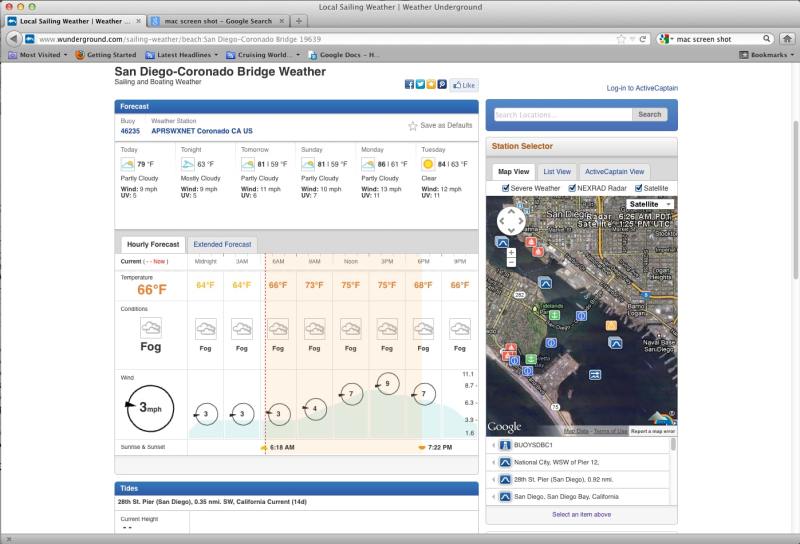 Weather Underground's new Sailing & Boating page.