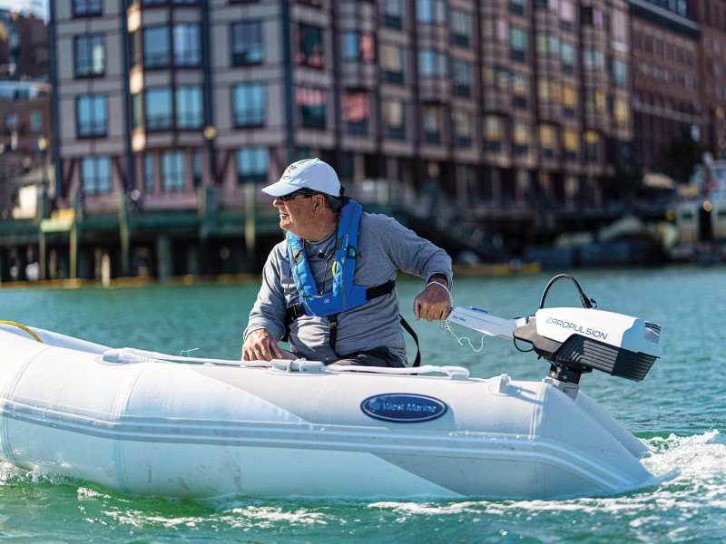 outboard-engine-enews Mark Pillsbury testing an outboard motor.