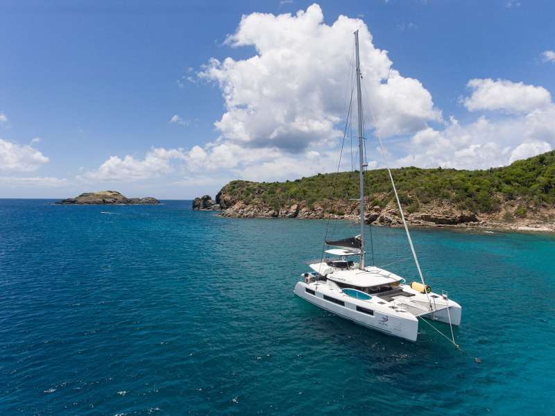 CW_image1_23 Horizon’s Lagoon 50 moored at the beautiful & remote George Dog in the British Virgin Islands.