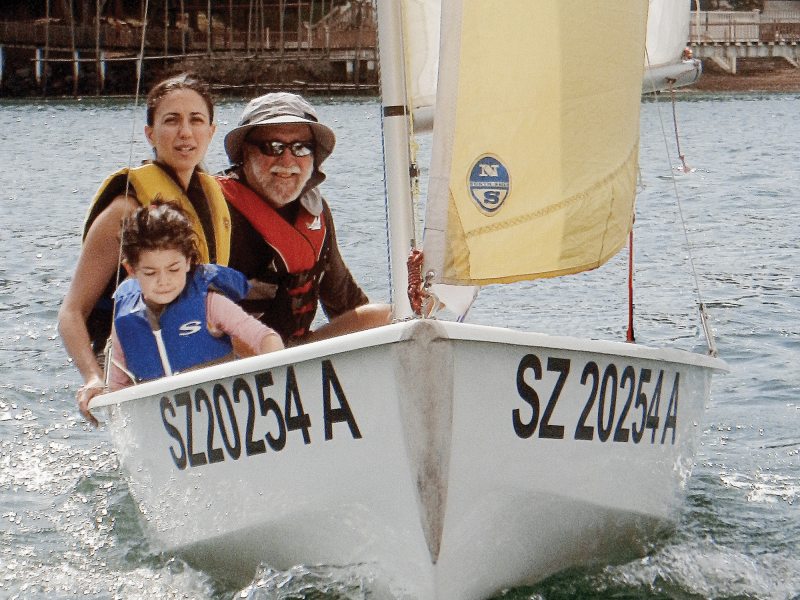 21.fatty-main Fatty with family on a dinghy
