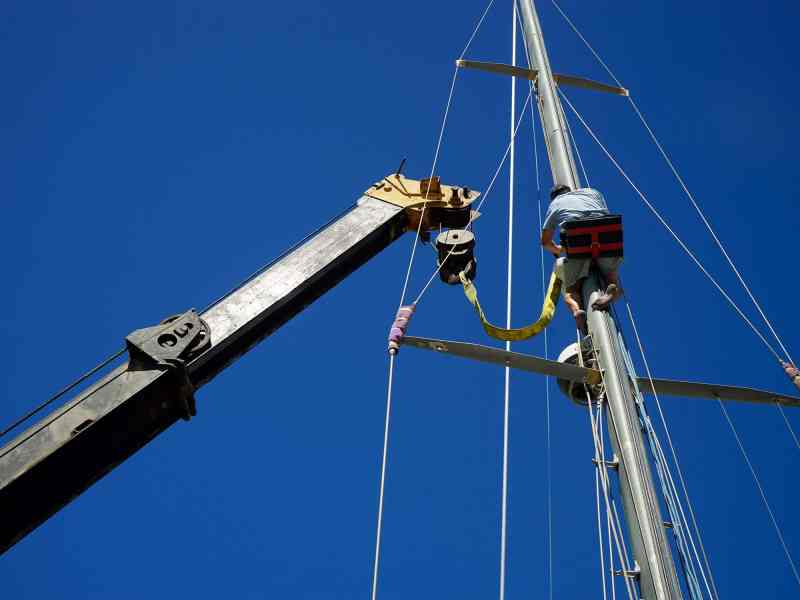 Pulling up the mast on Totem