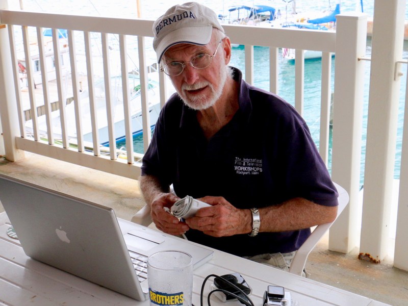 David at work in Bermuda