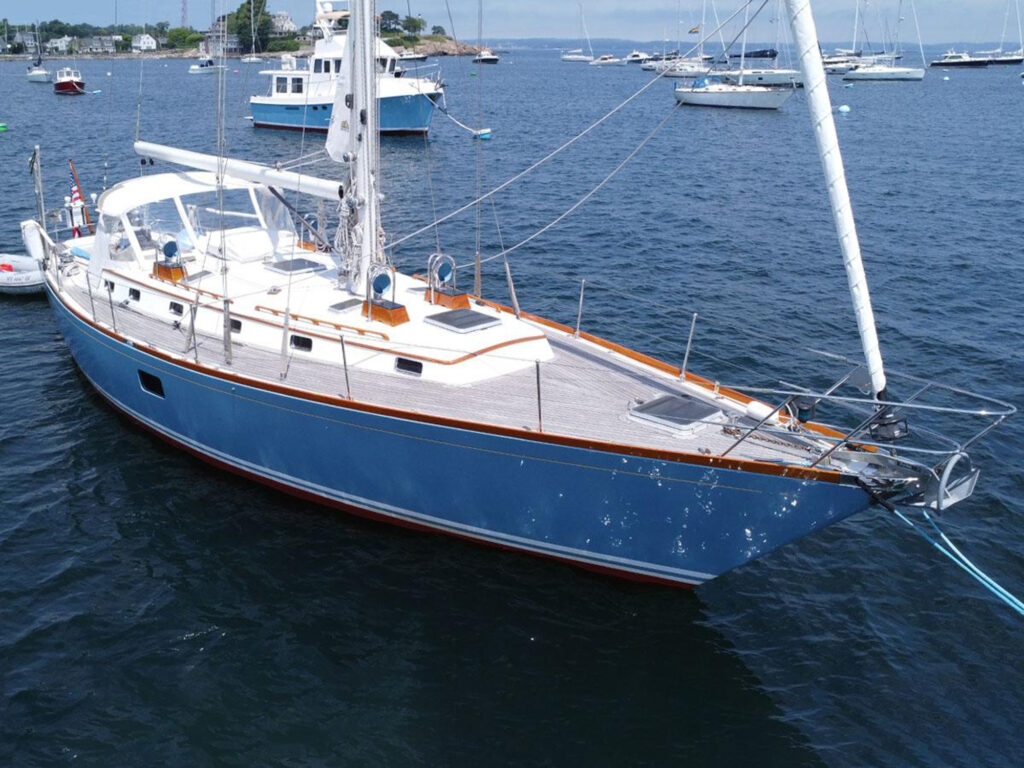 Little Harbor 44 towing a dinghy