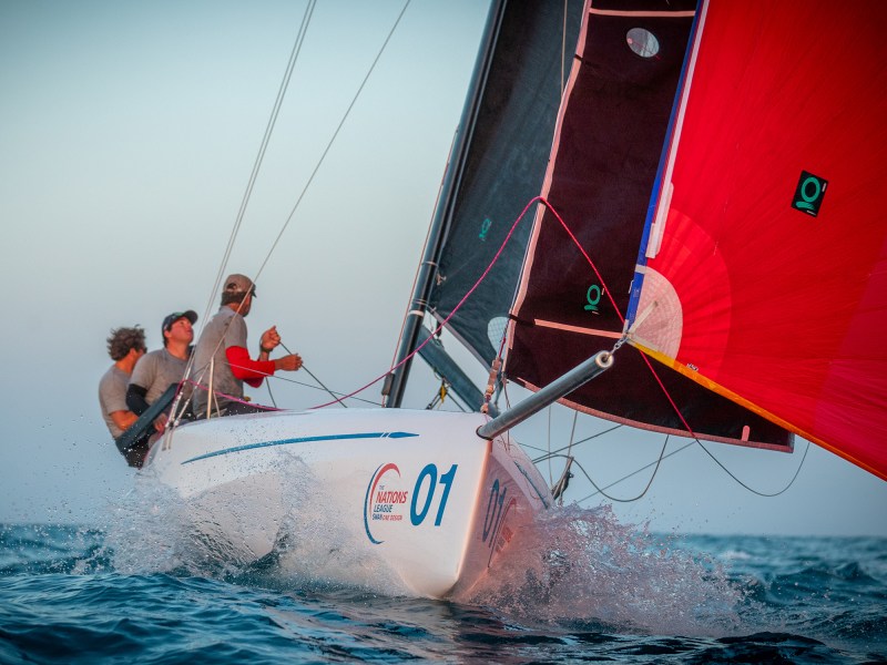 Swan 28 in racing action