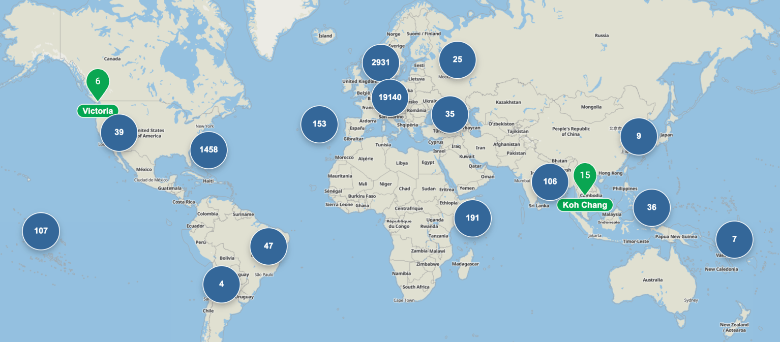 12 Knots destinations map
