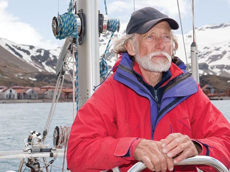 crw0211_sharp06 Rolf Bjelke aboard the 40-foot steel ketch Northern Light