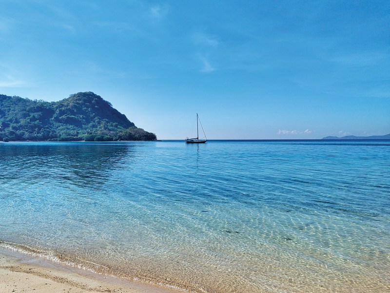 Sailboat at anchor