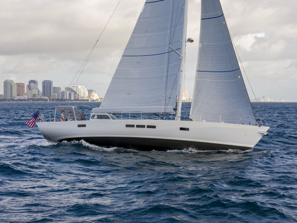 Cirrus sailboat on the water