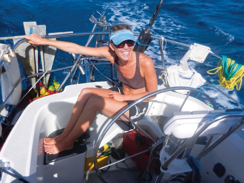 The author in her cockpit
