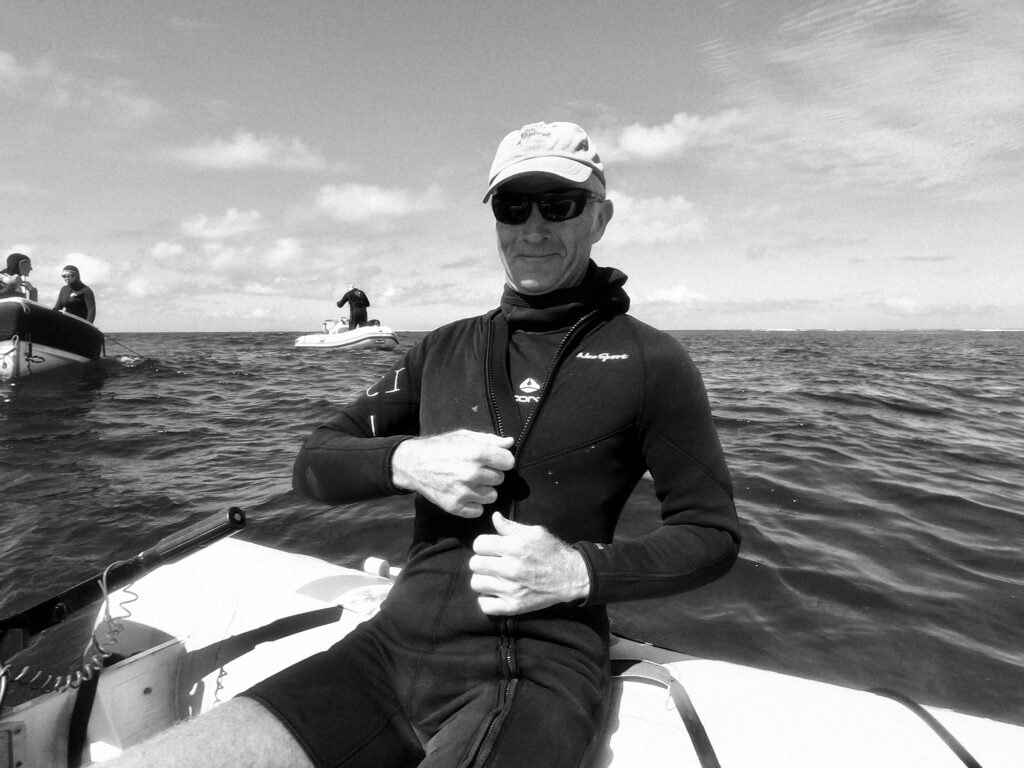 Man preparing to dive